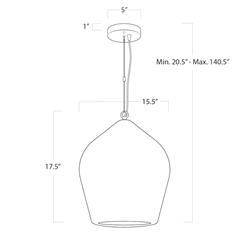 Georgian Black Woven Rattan Single Pendant|