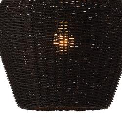 Georgian Black Woven Rattan Single Pendant|