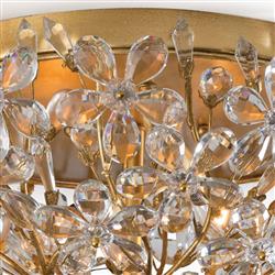 Cheshire Hollywood Regency Gold Leaf Metal Flush Mount|