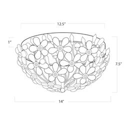 Cheshire Hollywood Regency Gold Leaf Metal Flush Mount|