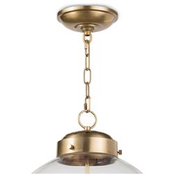 Globe French Clear Glass Bronze Metal Pendant|