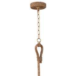 Bimini Rattan White Linen Shade Chandelier - Small|