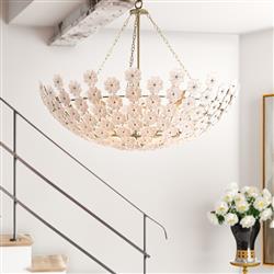 Charlotte Hollywood Regency Natural Brass Steel Chandelier|
