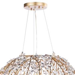 Cheshire Hollywood Clear Crystal Gold Leaf Metal Chandelier - Small|