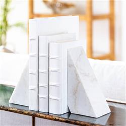 Othello White Marble Bookends|