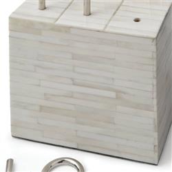 Tic Tac Toe Modern Classic Natural White Bone Block Game Set|