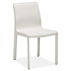 Jada Modern Classic White Upholstered Leather Dining Side Chair|