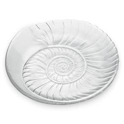 Simon Pearce Shell Coastal Beach Clear Glass Platter|