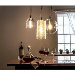 Simon Pearce Vintner Modern Clear Glass Wine Decanter with Marble Stopper|