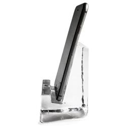 Simon Pearce Woodbury Modern Clear Glass Phone/Tablet Holder - Small|