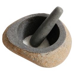 Emily Industrial Loft Brown Riverstone Mortar and Pestle|