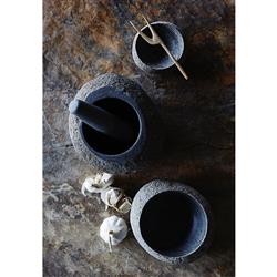 Emily Industrial Loft Brown Riverstone Mortar and Pestle|