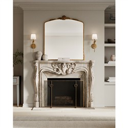 Brooklyn Hollywood Regency Antique Brass Fireplace Screen|