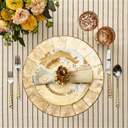 Capiz Coastal Beach Champagne Shell Placemat - Set of 4|