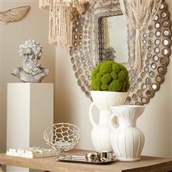 Lissa Modern Classic White Wood Silver Iron Tic-Tac-Toe Sculpture Game|