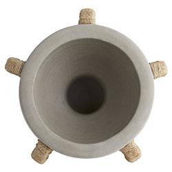 Clyde Coastal Beach Abaca-Wrapped Gray Terracotta Centerpiece|