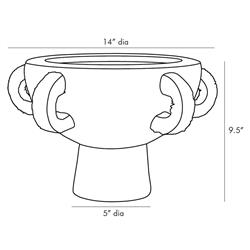 Clyde Coastal Beach Abaca-Wrapped Gray Terracotta Centerpiece|