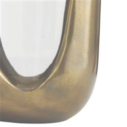 Sonia Modern Classic Antique Brass Glass Vases - Set of 2|