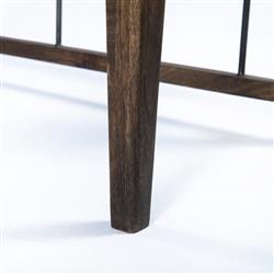 Enola Rustic Lodge Brown Solid Mango Wood Grey Iron Bench|