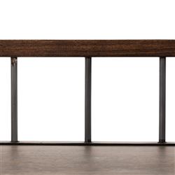 Enola Rustic Lodge Brown Solid Mango Wood Grey Iron Bench|