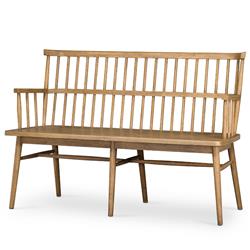 Penny Rustic Lodge Brown Oak Wood Bench|