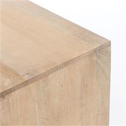 Emilie Mid Century Light Brown Mango Wood Woven Cane Iron Base Media Console - 65"W|