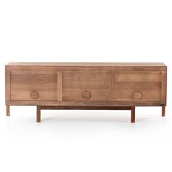 Rissa Mid Century Modern Brown Acacia Wood Media Console|
