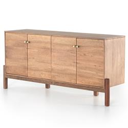 Rissa Mid Century Modern Brown Acacia Wood Sideboard|