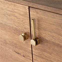 Rissa Mid Century Modern Brown Acacia Wood Sideboard|