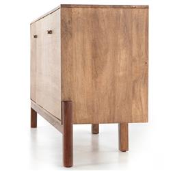 Rissa Mid Century Modern Brown Acacia Wood Sideboard|