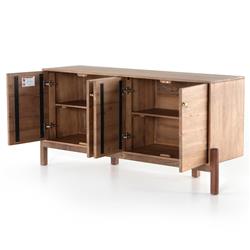 Rissa Mid Century Modern Brown Acacia Wood Sideboard|