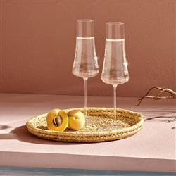 Stem Zero Modern Classic Clear Crystal Volcano Champagne Glass|