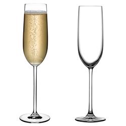 Vintage Modern Classic Clear Crystal Champagne Glass - Set of 2|