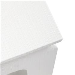 Bethany Vanilla Lacquered Linen Chow Feet Square Coffee Table|