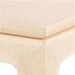 Bethany Coastal Natural Twill Fabric Chow Feet Square Coffee Table|
