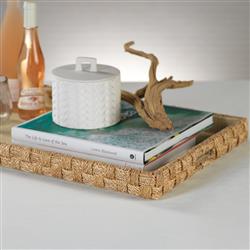 Clara Coastal Beach Brown Woven Abaca Rope Tray|