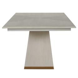 Ferris Modern White Mahogany Wood Gold Band Base Dining Table - 92"W|