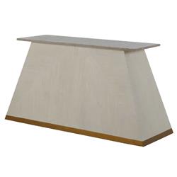 Ferris Modern White Mahogany Wood Gold Band Base Dining Table - 92"W|