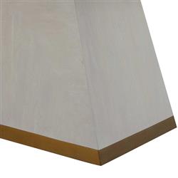 Ferris Modern White Mahogany Wood Gold Band Base Dining Table - 92"W|