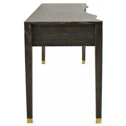 Nathan Modern Classic Dark Gray Cerused Oak Wood Desk|