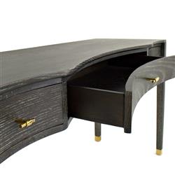 Nathan Modern Classic Dark Gray Cerused Oak Wood Desk|