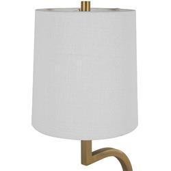 Hawthorne Modern Classic White Linen Antique Brass Iron Floor Lamp|