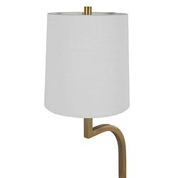 Hawthorne Modern Classic White Linen Antique Brass Iron Floor Lamp|