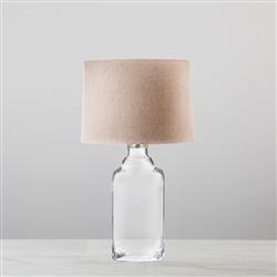 Simon Pearce Woodbury Modern Barrel Shade Clear Glass Table Lamp|