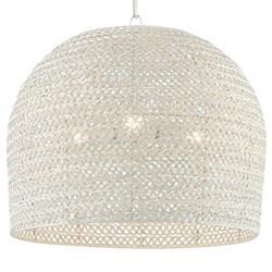 Athel Coastal Beach White Woven Iron Chandelier - Medium|