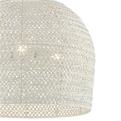 Athel Coastal Beach White Woven Iron Chandelier - Medium|