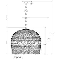 Athel Coastal Beach White Woven Iron Chandelier - Medium|