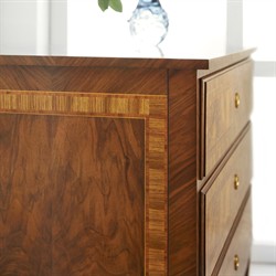 Bruce Updated Traditional Brown Burl Wood Chest|