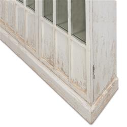 Audrey French Country Clear Glass Door Whitewashed Pine Wood Display Case|