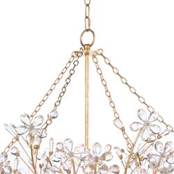 Cheshire Regency Crystal Flowers Shade Gold Metal Chandelier|